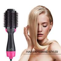 1000W Professional Hair Dryer Brush 2 In 1 Hair Straightener Curler Comb Electric Blow Dryer With Comb Hair Brush Roller Styler