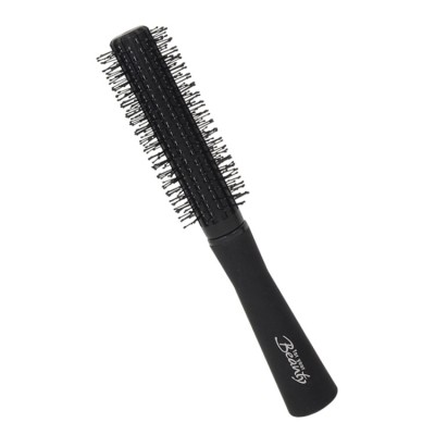 Black Quality Nylon Ball Tipped Hair Bristle Plastic Round Hair Brush for waved hair