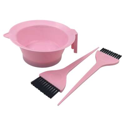 Unique Barbershop Plastic Straight Grip Hair Dye Coloring Bowl Brush Kit