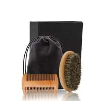 JDK Beard Care Kit Boar Hair Brush and Combs for Men Hair Salon Accessories